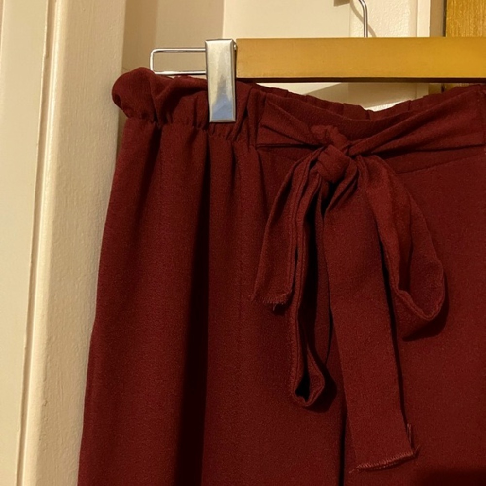 Red Wine Belted Trousers